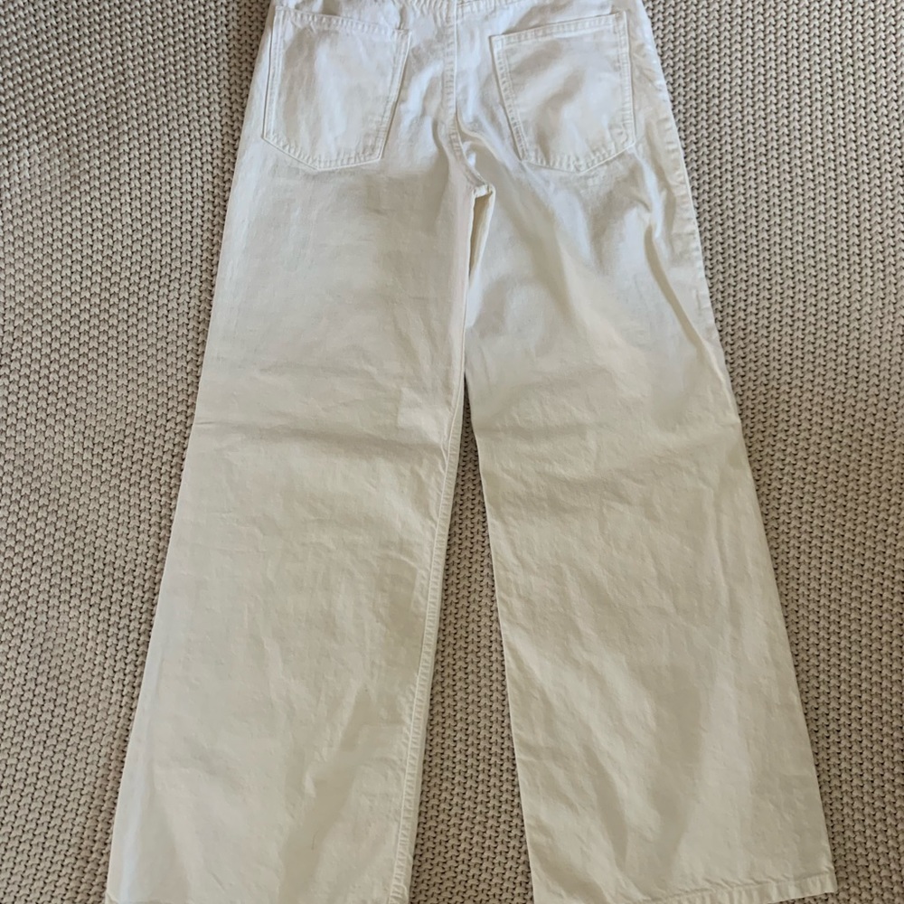 Zara, white, long, wide leg pants